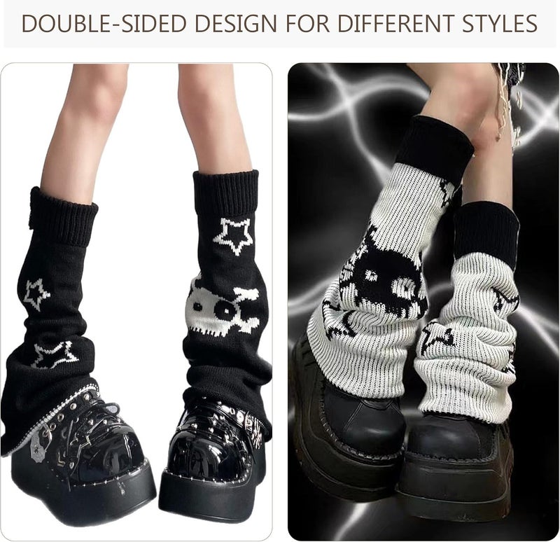 HEMOUR Leg Warmers for Women, Y2K Legwarmers Girls, Fall Winter Halloween Gifts, Harajuku Cutecore Gothic Fashion Accessories - Image 2
